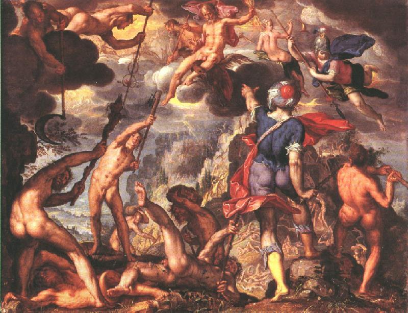 WTEWAEL, Joachim The Battle Between the Gods and the Titans iyu oil painting picture